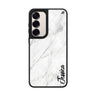 Custom name White Marble Deep Love Samsung Galaxy mirror case front view