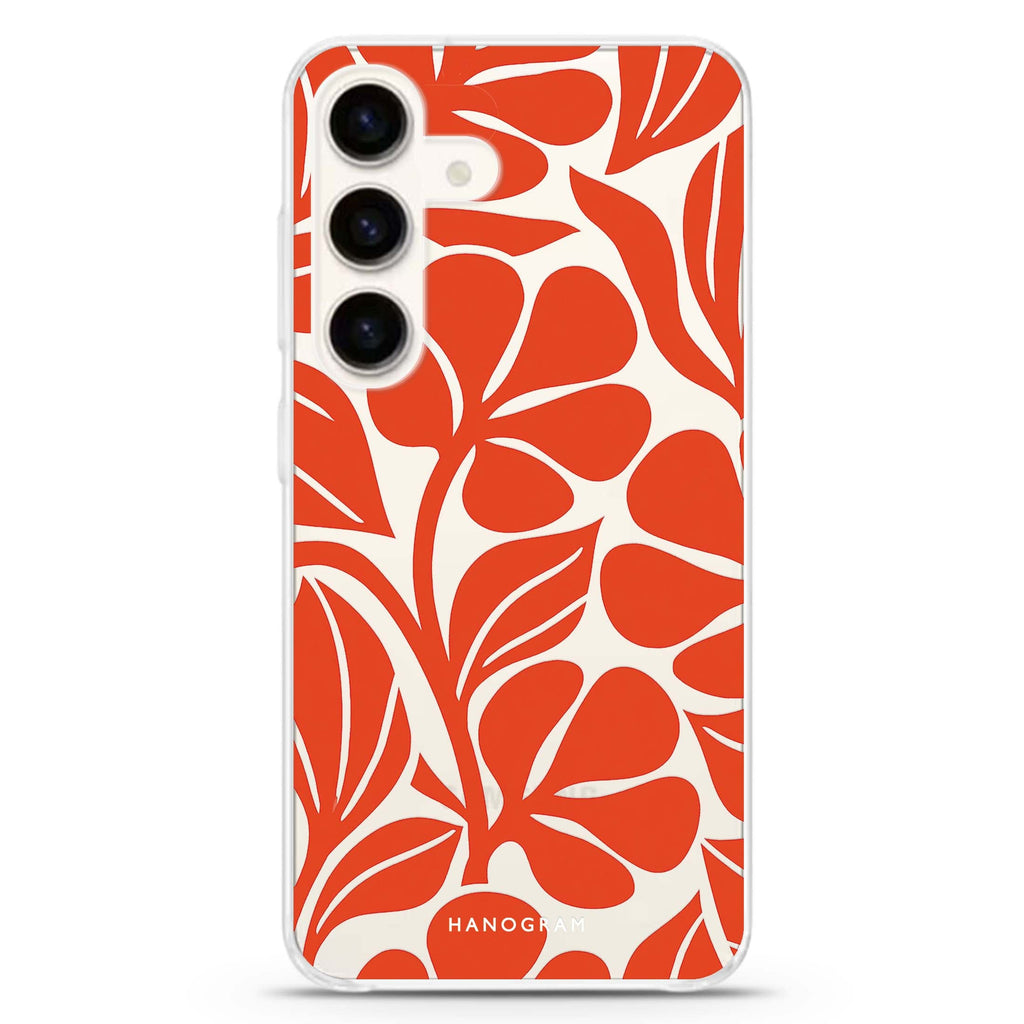 Paprika Petal Cutouts Samsung Galaxy Ultra Clear Case — front view