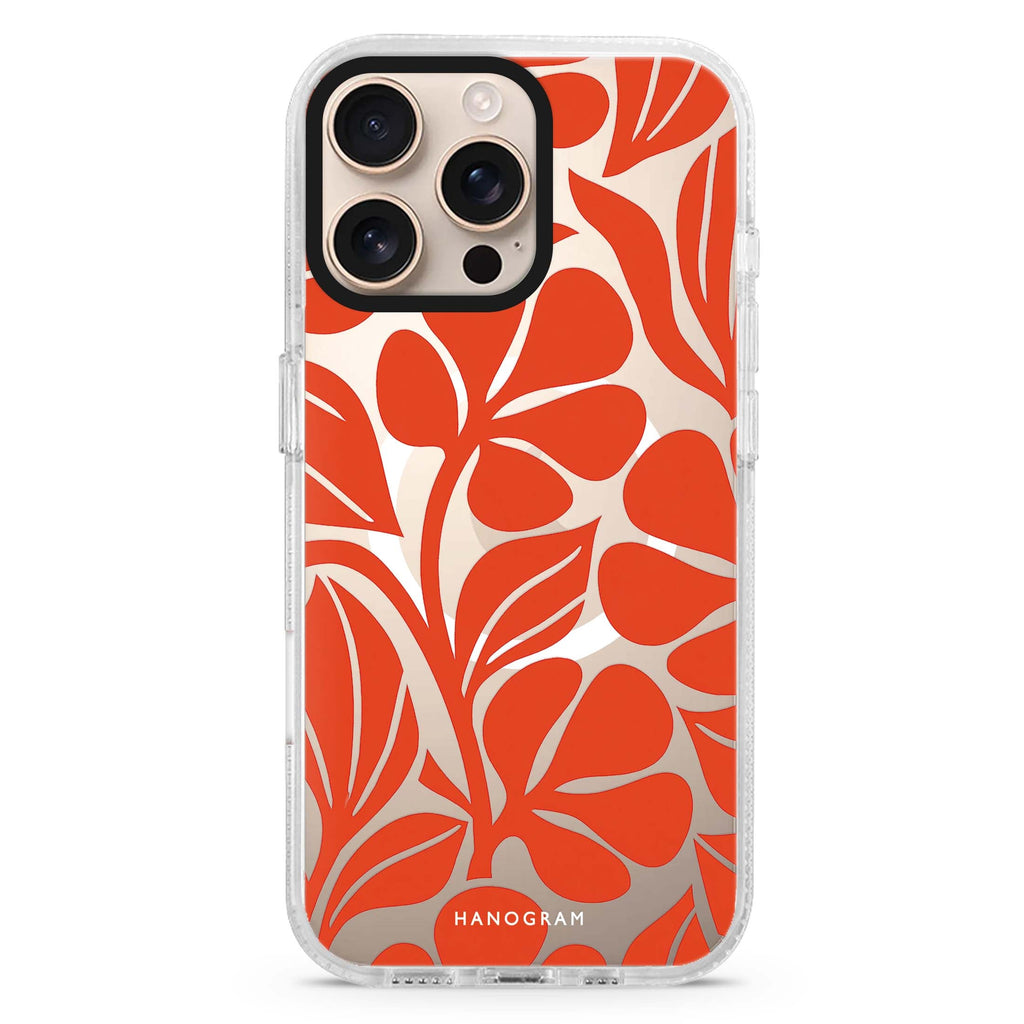 Paprika Petal Cutouts MagSafe Compatible Ultra Clear Case for iPhone 16 Pro Max - main view