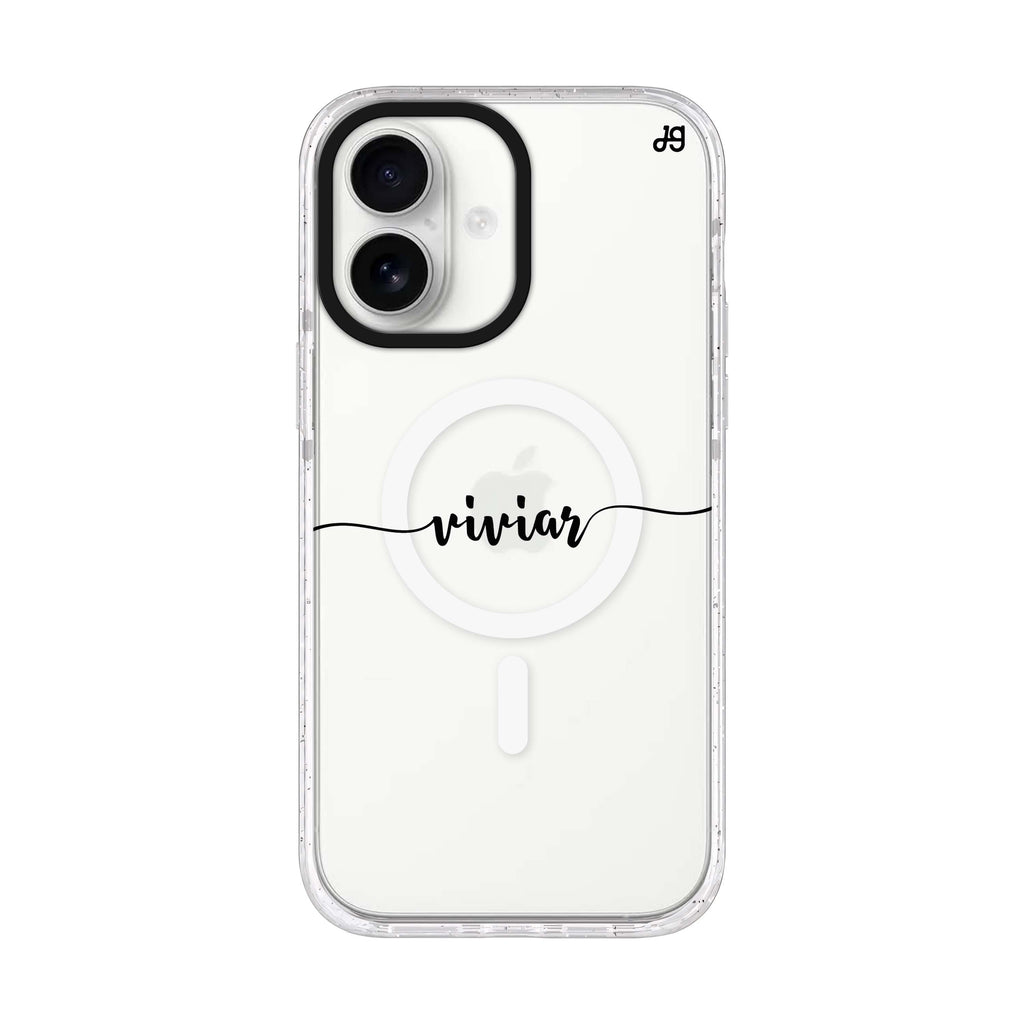 Script Handwritten personalized name iPhone 17 ultra clear MagSafe case, front product view