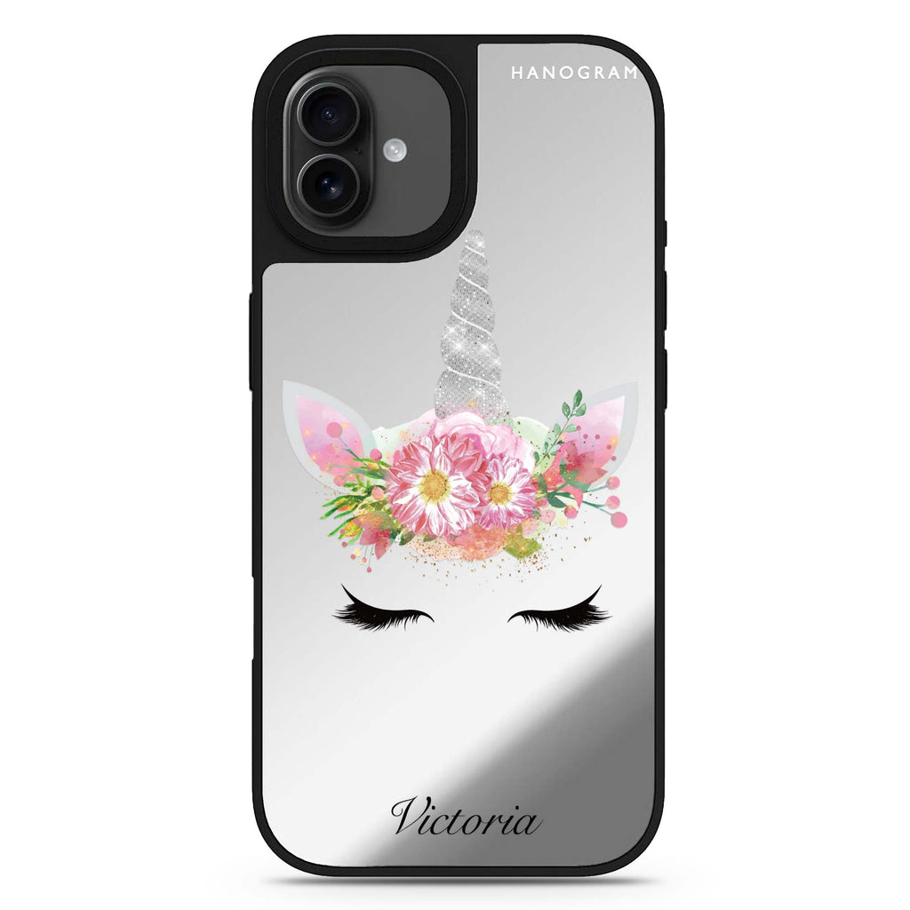 Unicorn's Brow personalized name iPhone 17 mirror case