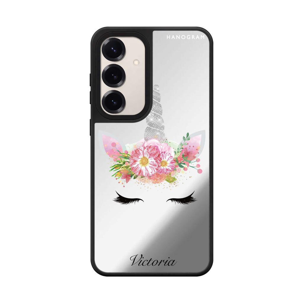 Custom name Unicorns Brow Samsung Galaxy mirror case front view