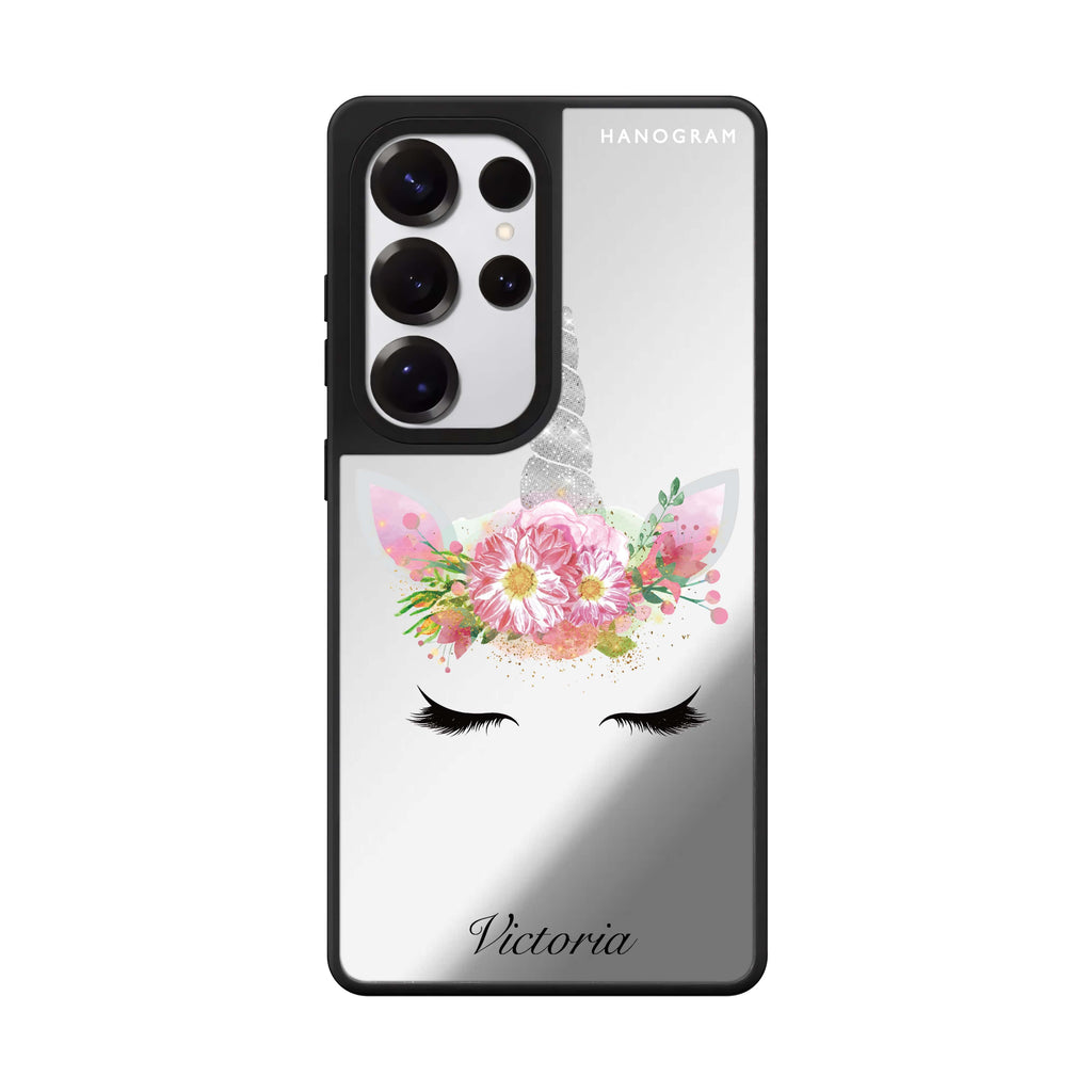 Custom Unicorn's Brow Samsung Galaxy S25 S24 S23 Ultra mirror case, front view