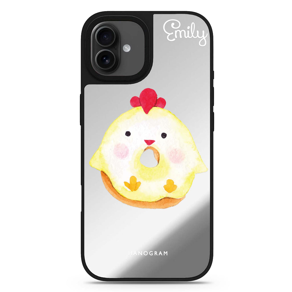 Sweet donut chick personalized name iPhone 17 mirror case