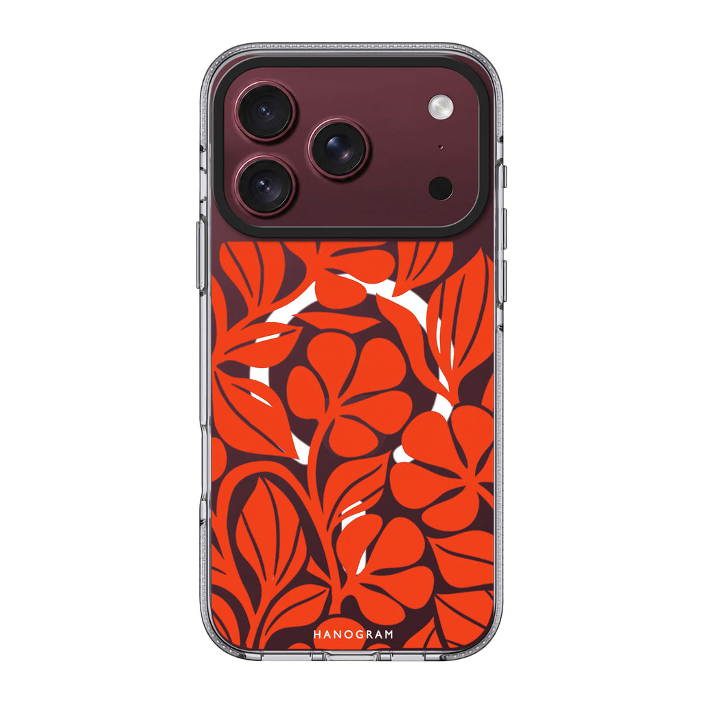 Paprika Petal Cutouts iPhone 18 Pro Max Ultra Clear Case - Image 1