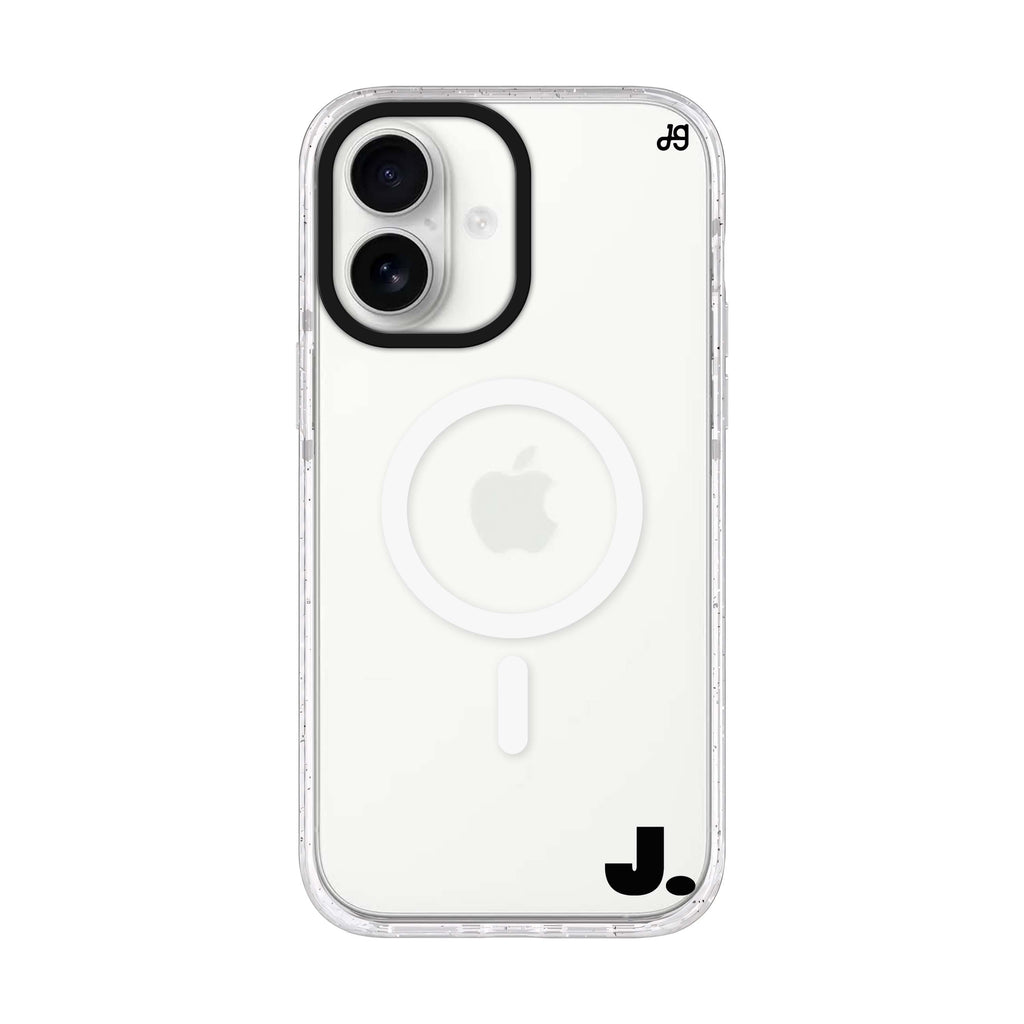 Single personalized name iPhone 17 ultra clear MagSafe case, front product view