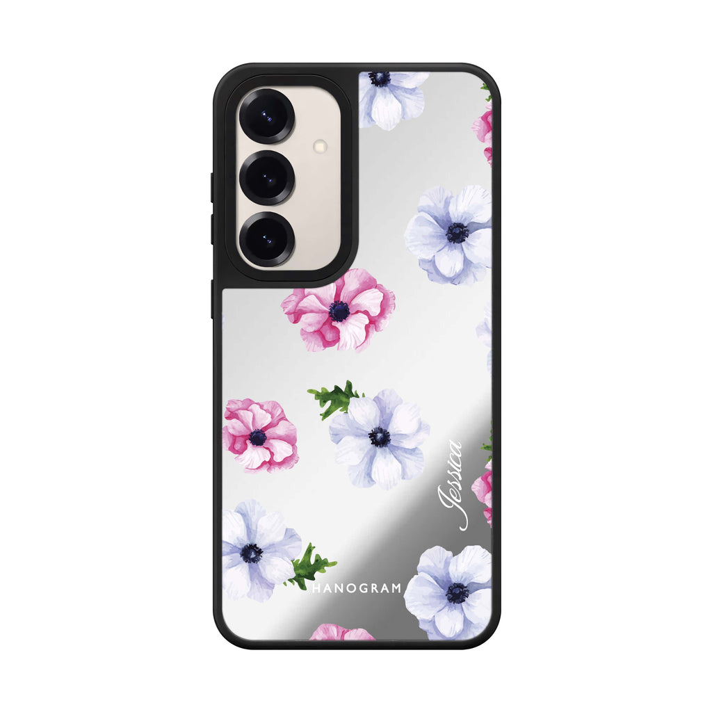 Custom name Ideal Floral Samsung Galaxy mirror case front view