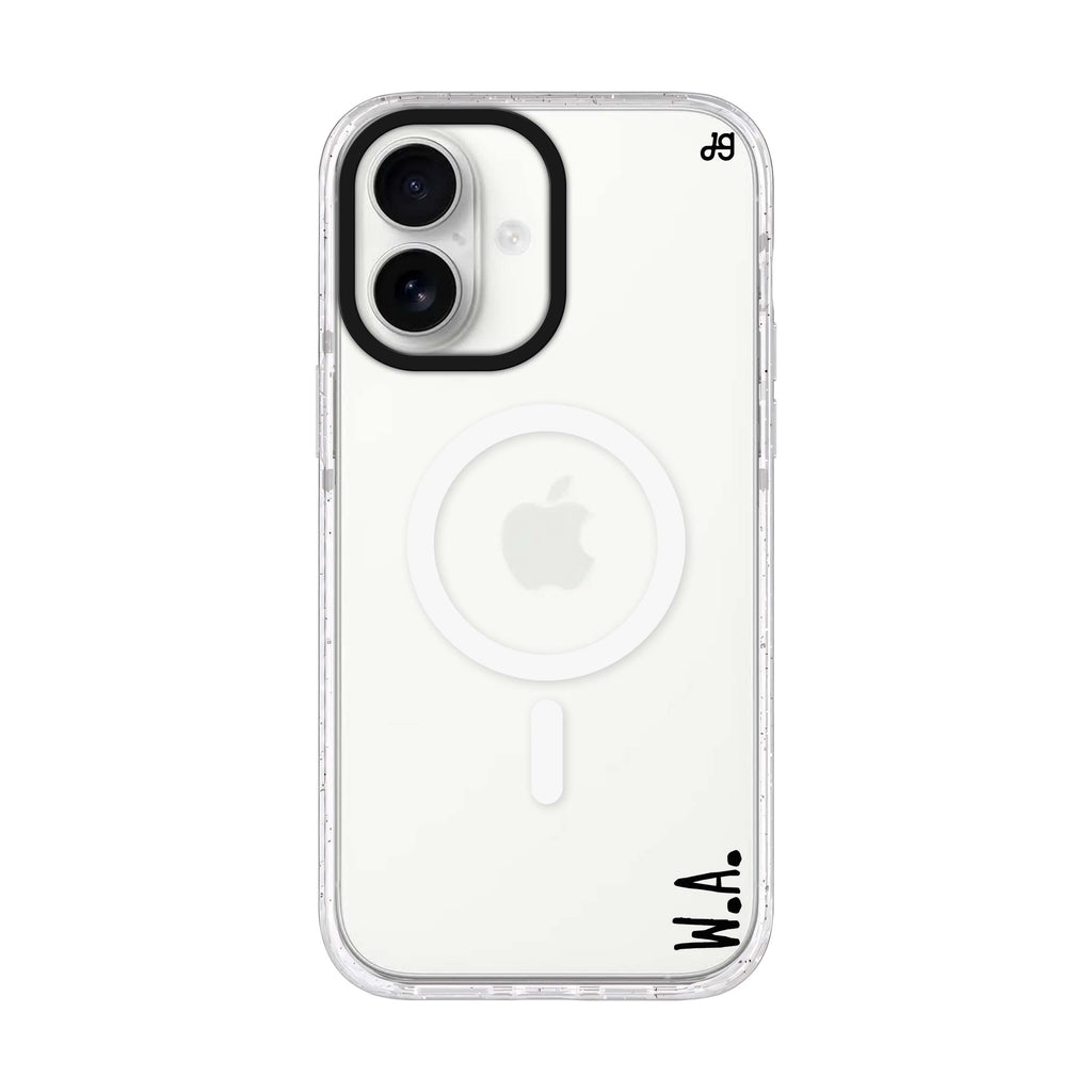 Causal Written Custom personalized name iPhone 17 ultra clear MagSafe case, front product view