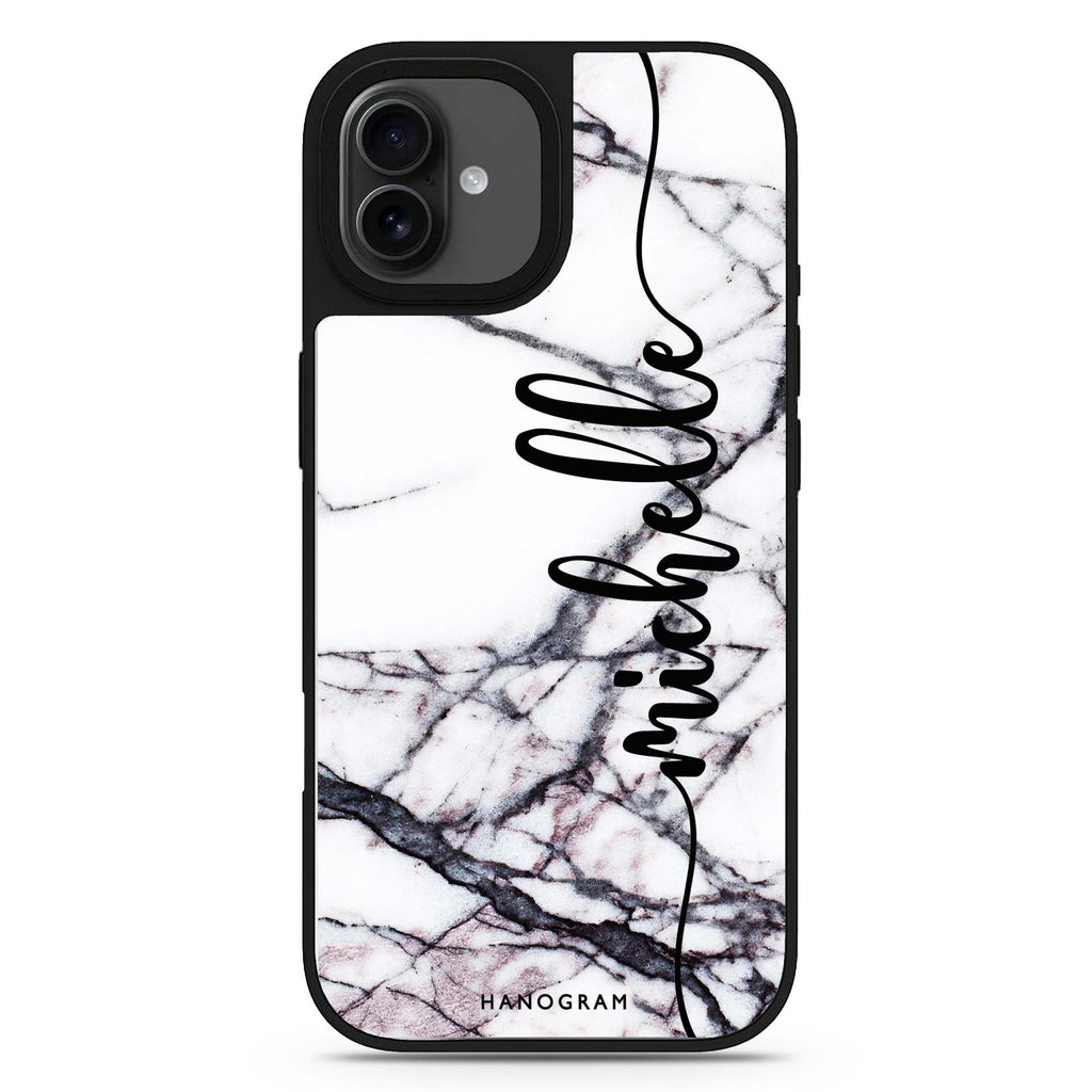 Marble Edition VI personalized name abstract art iPhone 17 mirror case