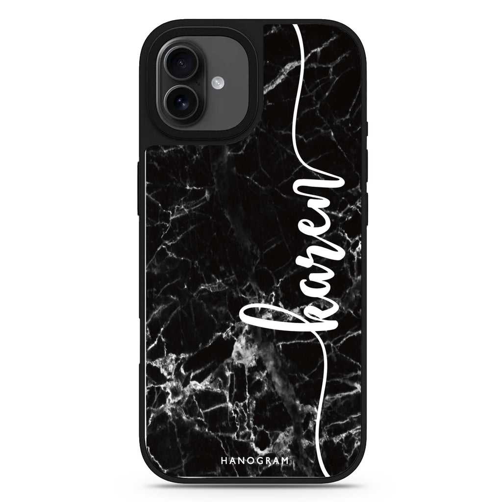 Marble Edition VII personalized name abstract art iPhone 17 mirror case