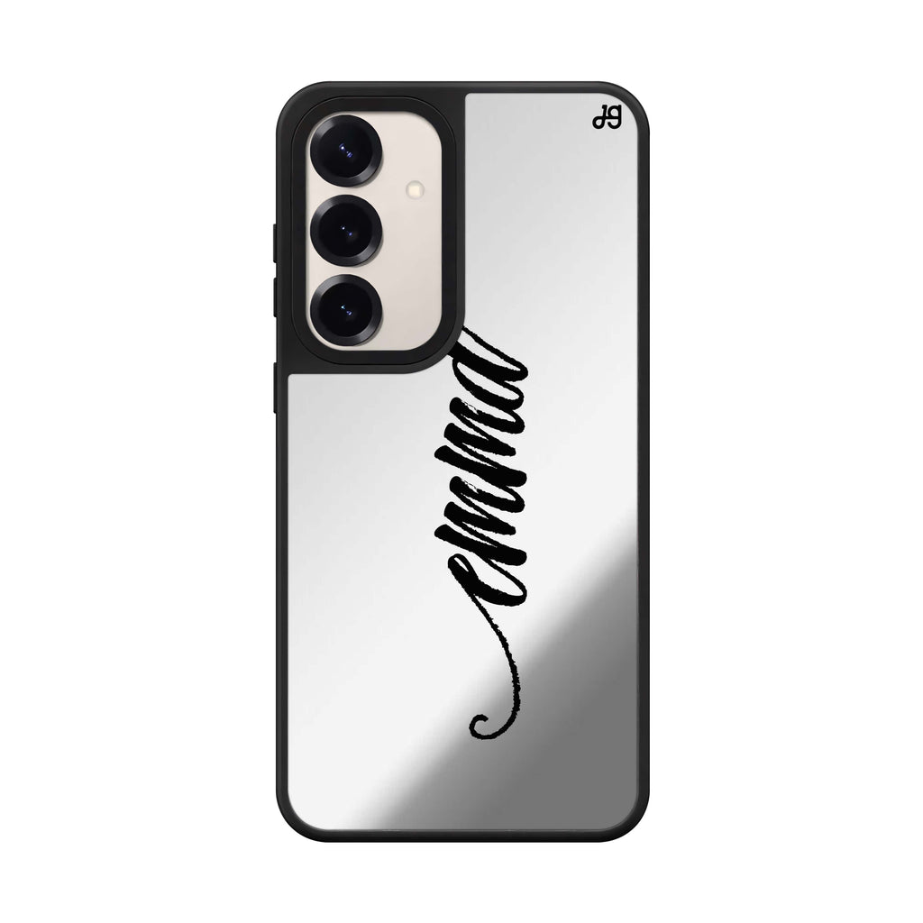 Custom name Vintage Writing Samsung Galaxy mirror case front view