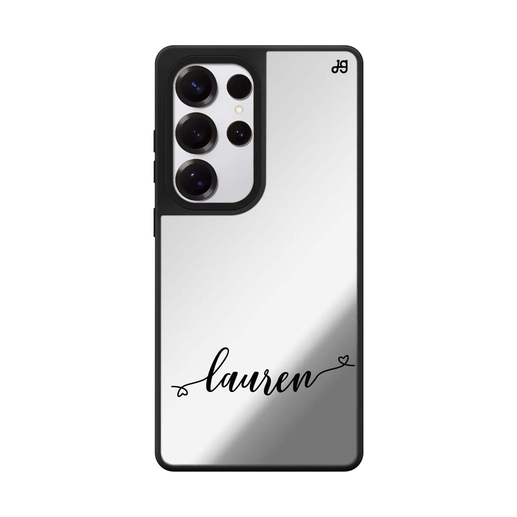Custom Made With Love Samsung Galaxy S25 S24 S23 Ultra mirror case, front view