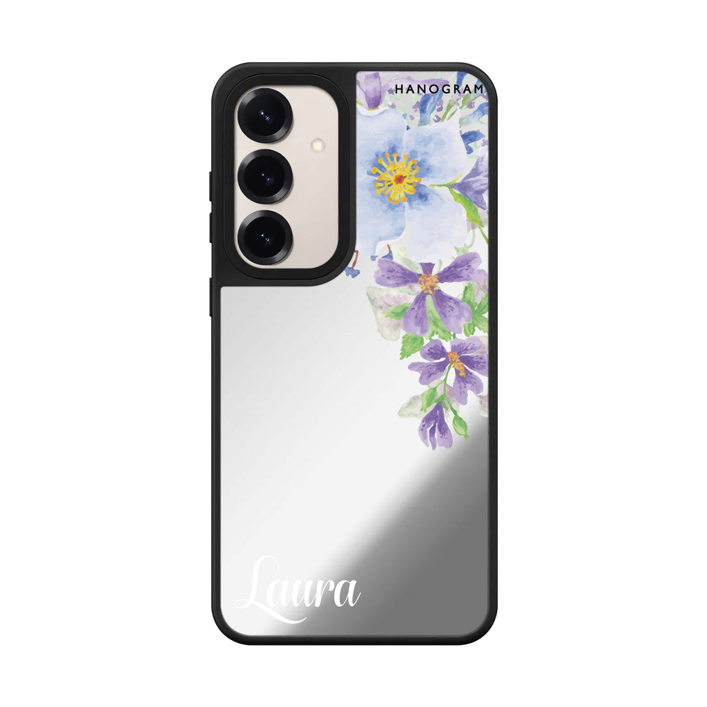 Custom name Fragrance of Flower Samsung Galaxy mirror case front view