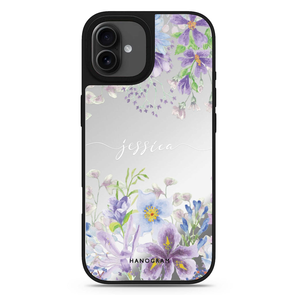 Flowers Bloom personalized name floral design iPhone 17 mirror case