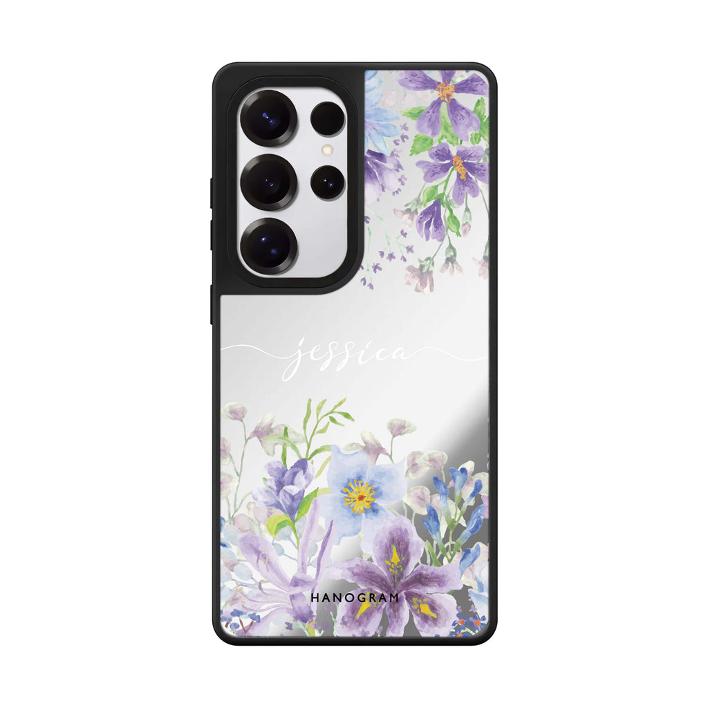 Custom Flowers Bloom Samsung Galaxy S25 S24 S23 Ultra mirror case, front view