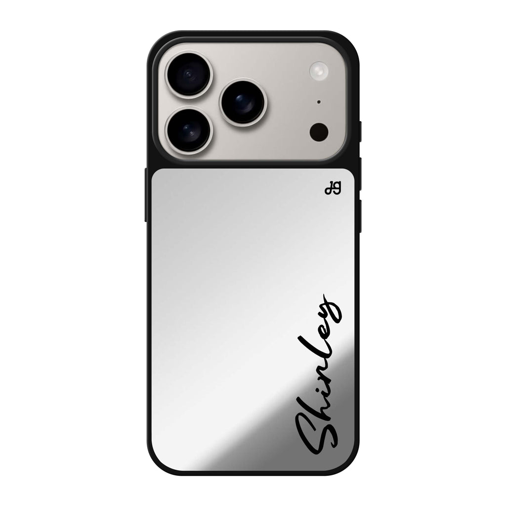 Signature Name personalized name typography iPhone 17 Pro Max mirror case