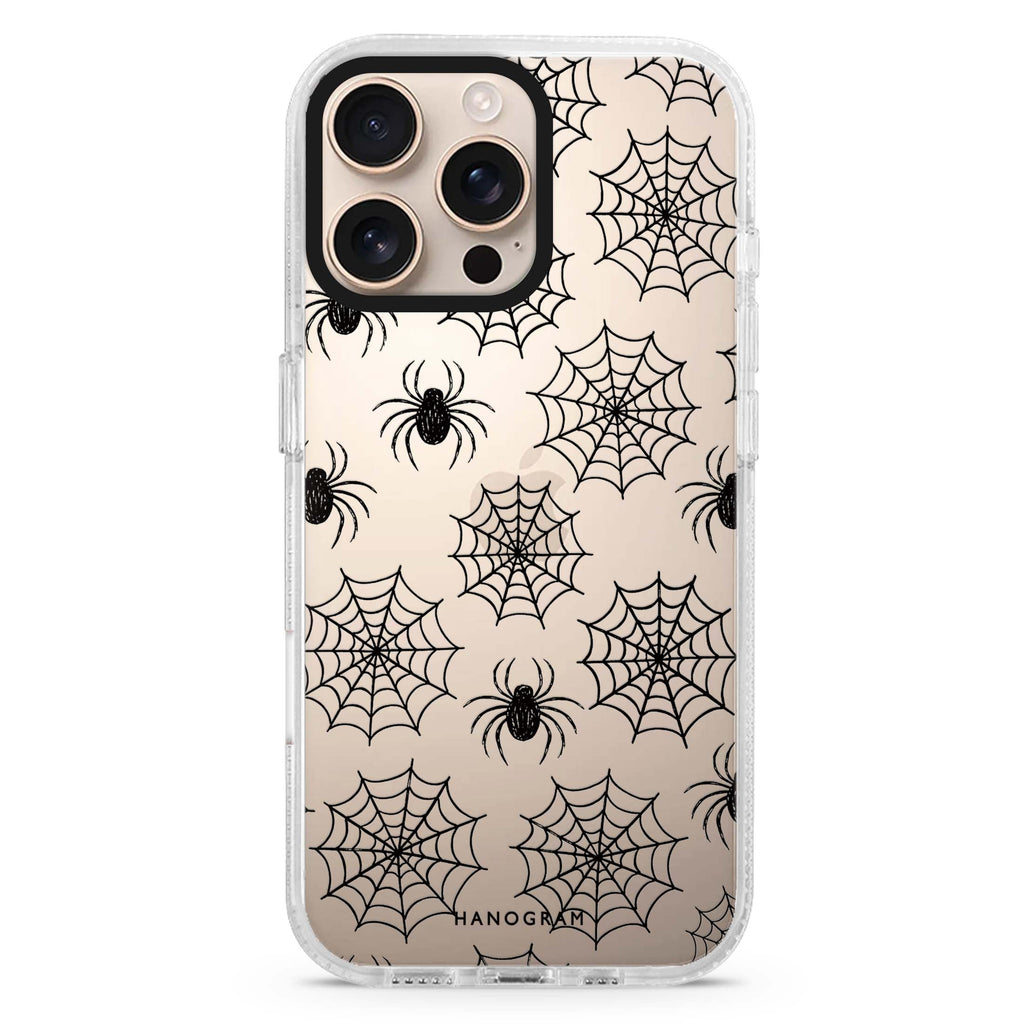 Cobweb Scatter iPhone 16 Pro Max Ultra Clear Case - front view