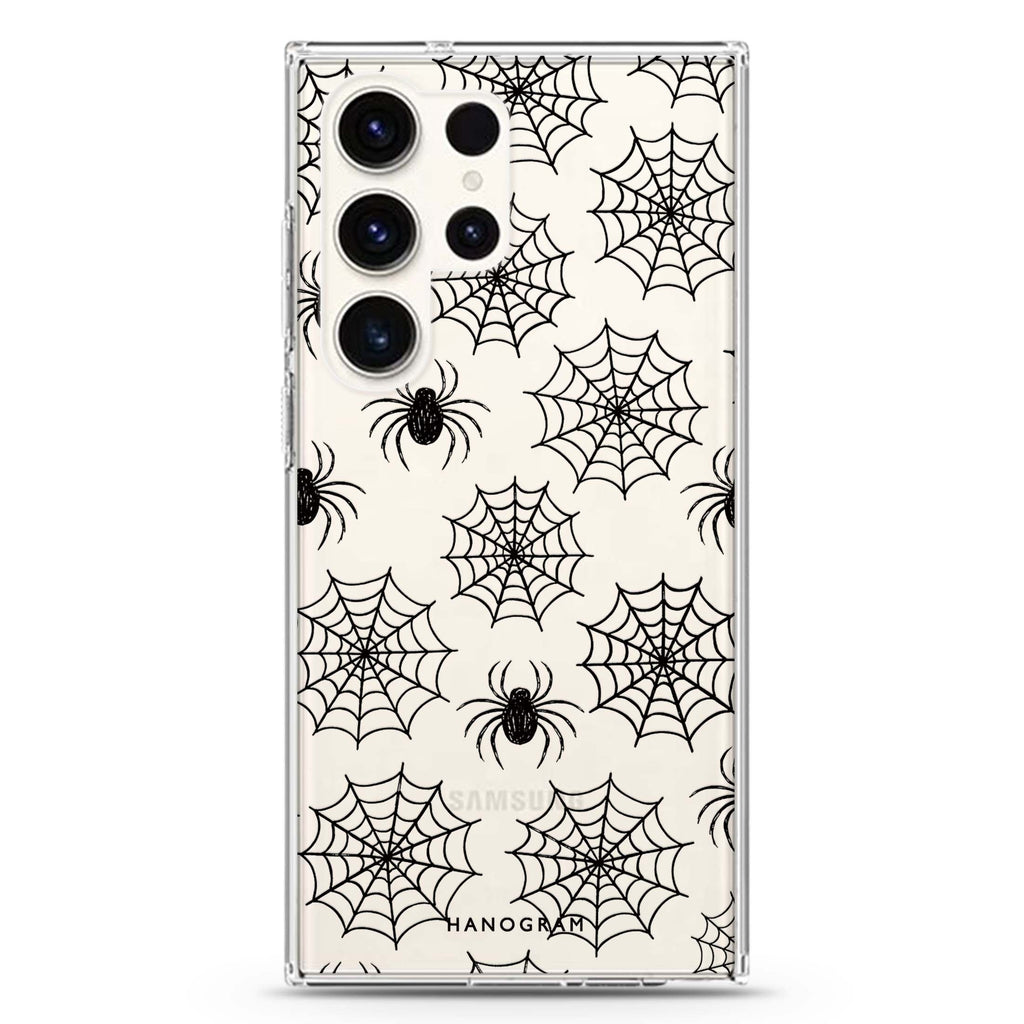 Cobweb Scatter Samsung Galaxy Ultra Clear Case — front view