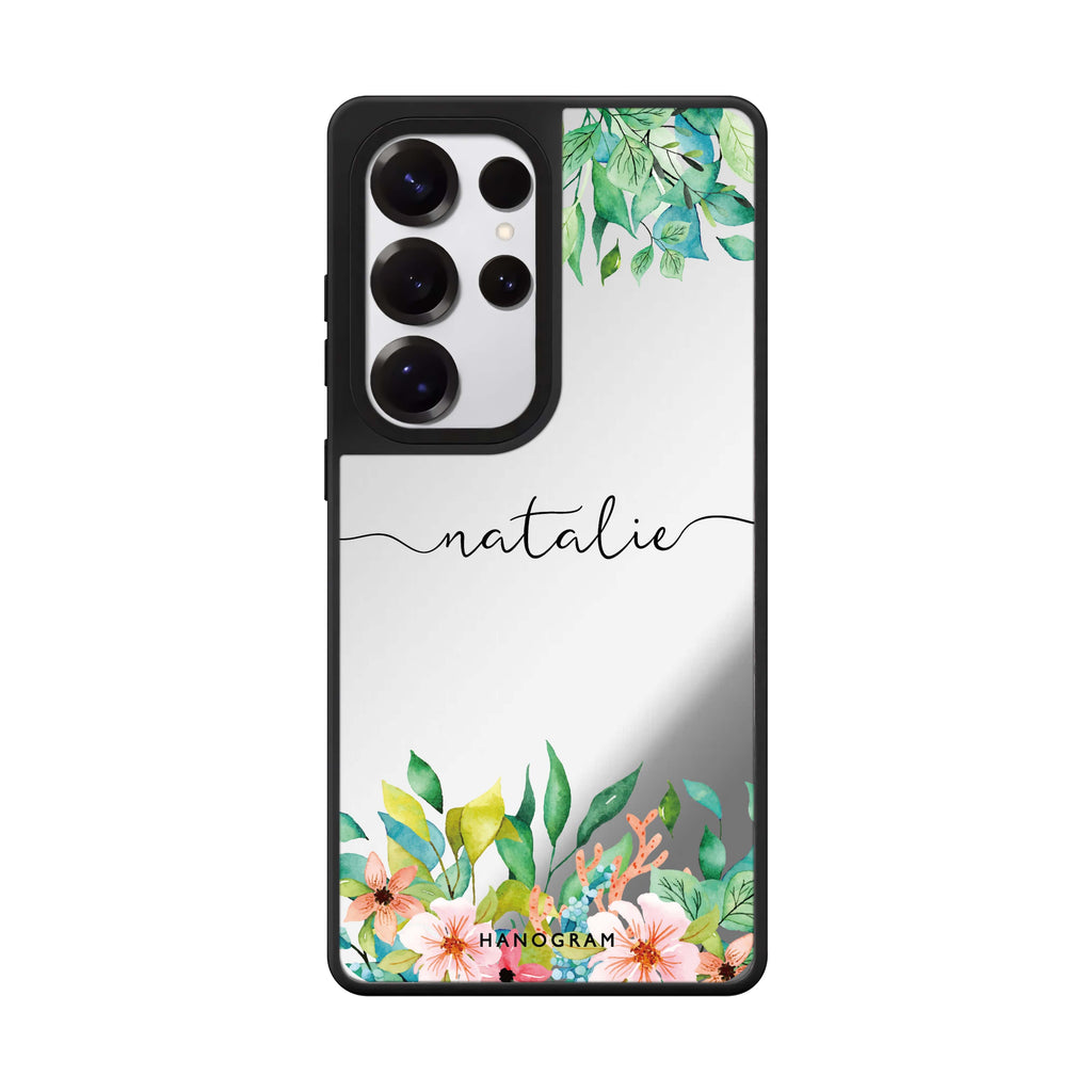 Custom Floral Imagination Samsung Galaxy S25 S24 S23 Ultra mirror case, front view