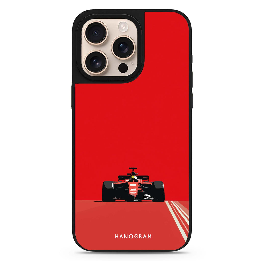 Red Racer color-inspired design iPhone 16/15/14 Pro Max & Pro mirror case