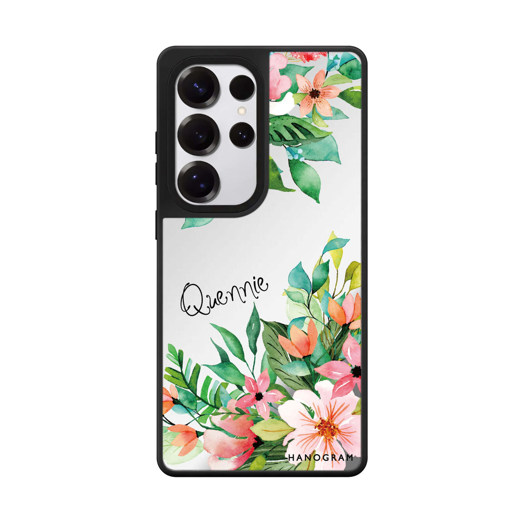 Custom Flower Inspiration Samsung Galaxy S25 S24 S23 Ultra mirror case, front view