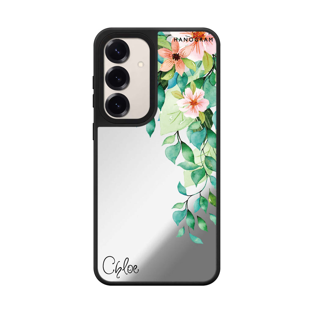 Custom name Secret Flower Samsung Galaxy mirror case front view