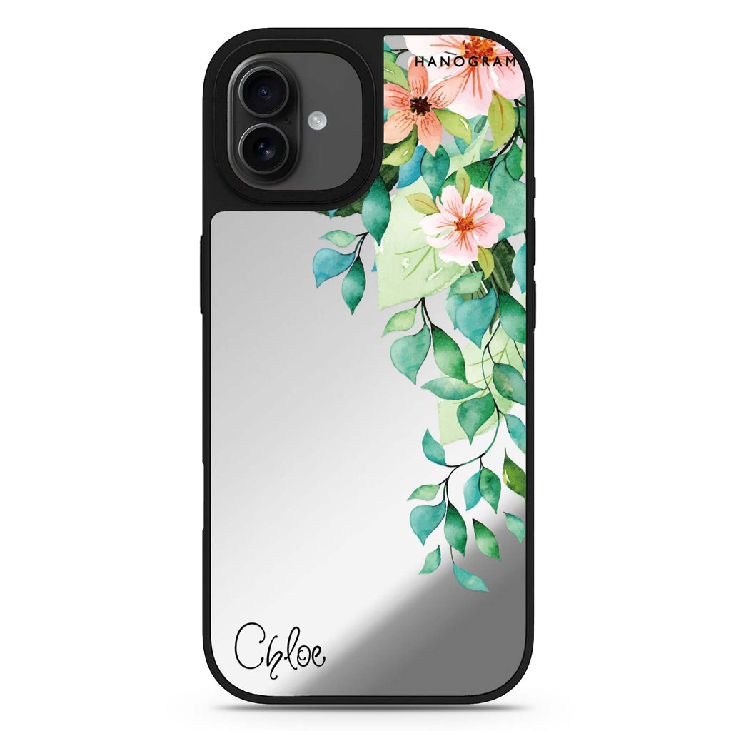 Secret Flower personalized name floral design iPhone 17 mirror case