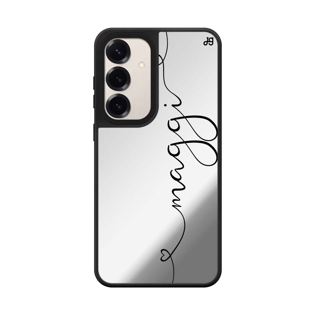 Custom name Loving Heart I Samsung Galaxy mirror case front view
