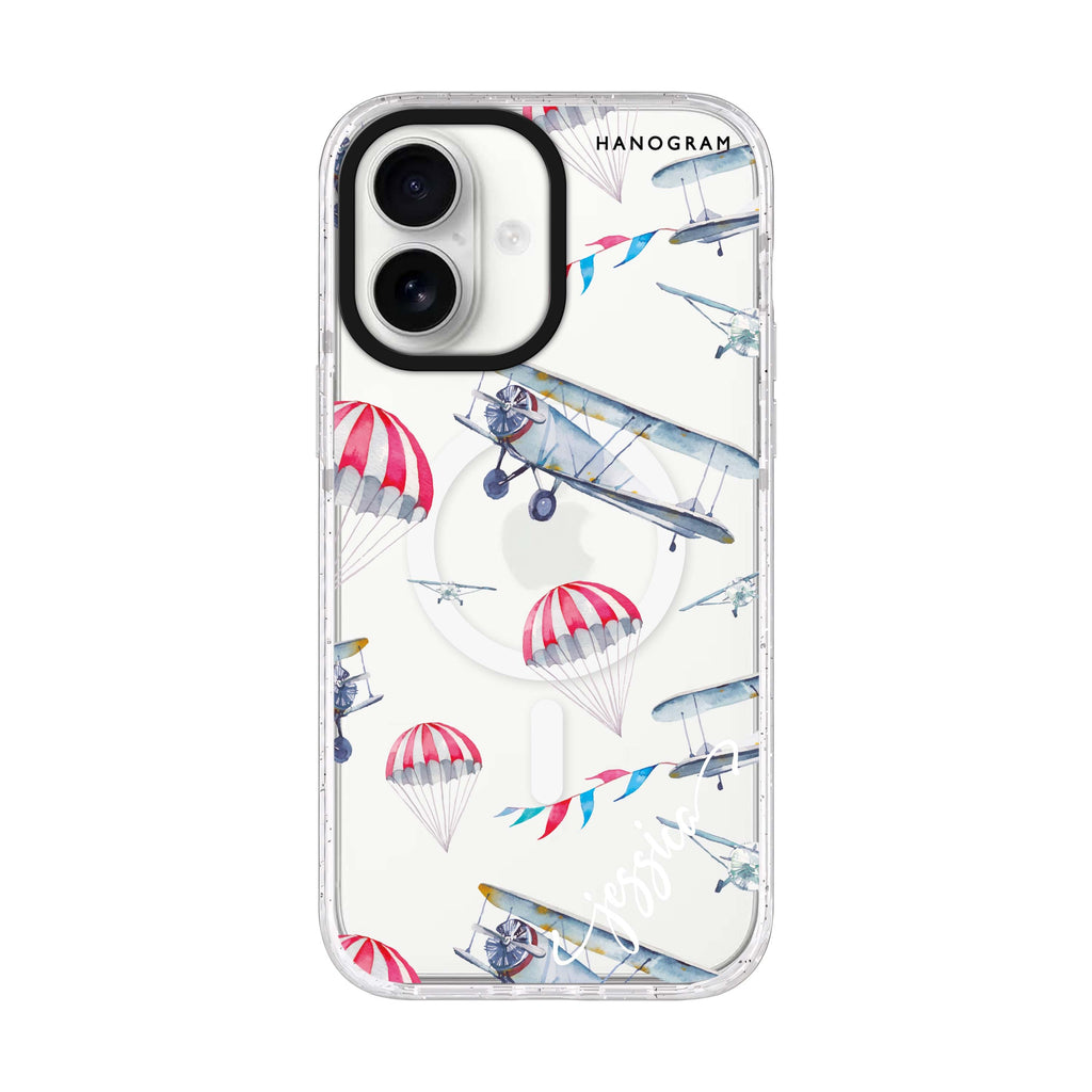 Propeller personalized name iPhone 17 ultra clear MagSafe case, front product view