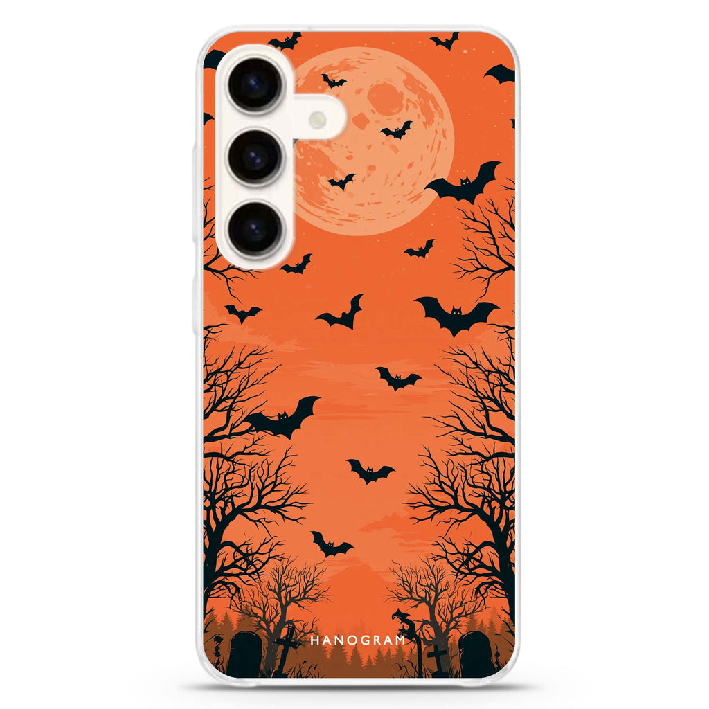 Amber Moon Cemetery Samsung Galaxy Ultra Clear Case — front view
