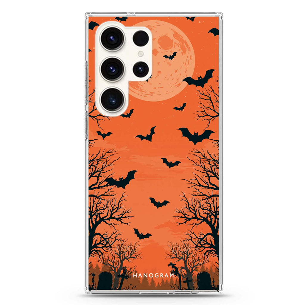 Amber Moon Cemetery Samsung Galaxy Ultra Clear Case — front view