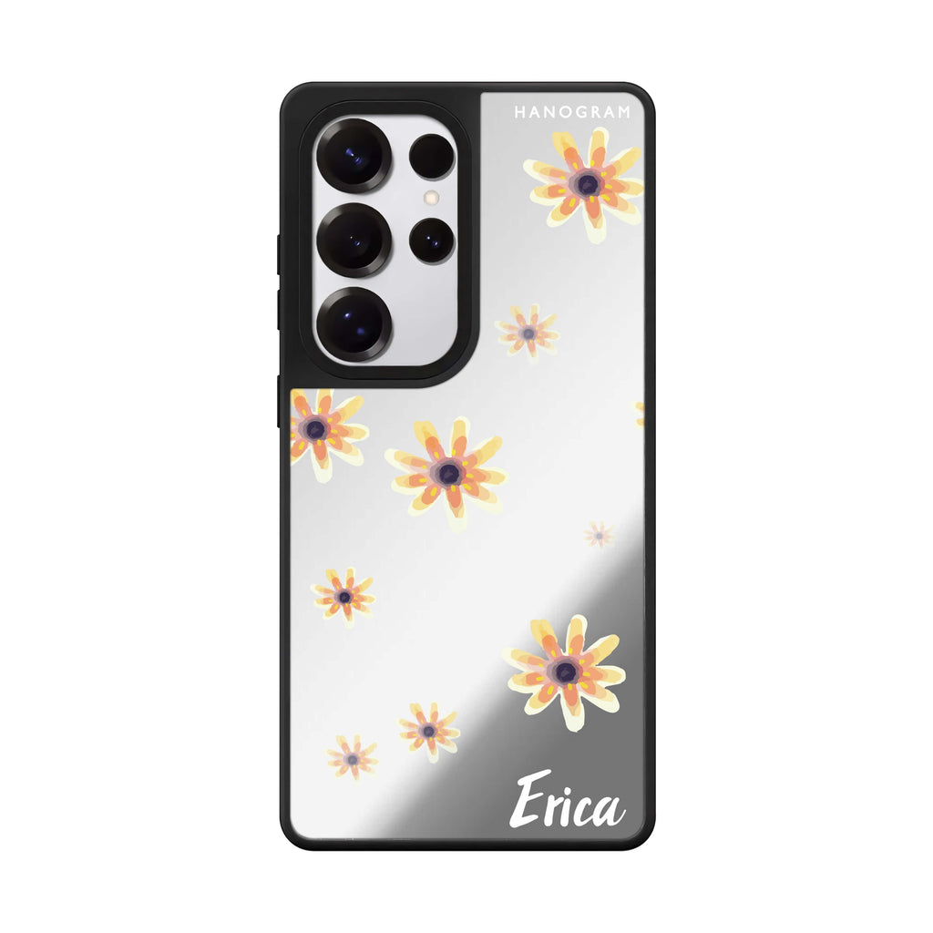 Custom Faceflower Samsung Galaxy S25 S24 S23 Ultra mirror case, front view