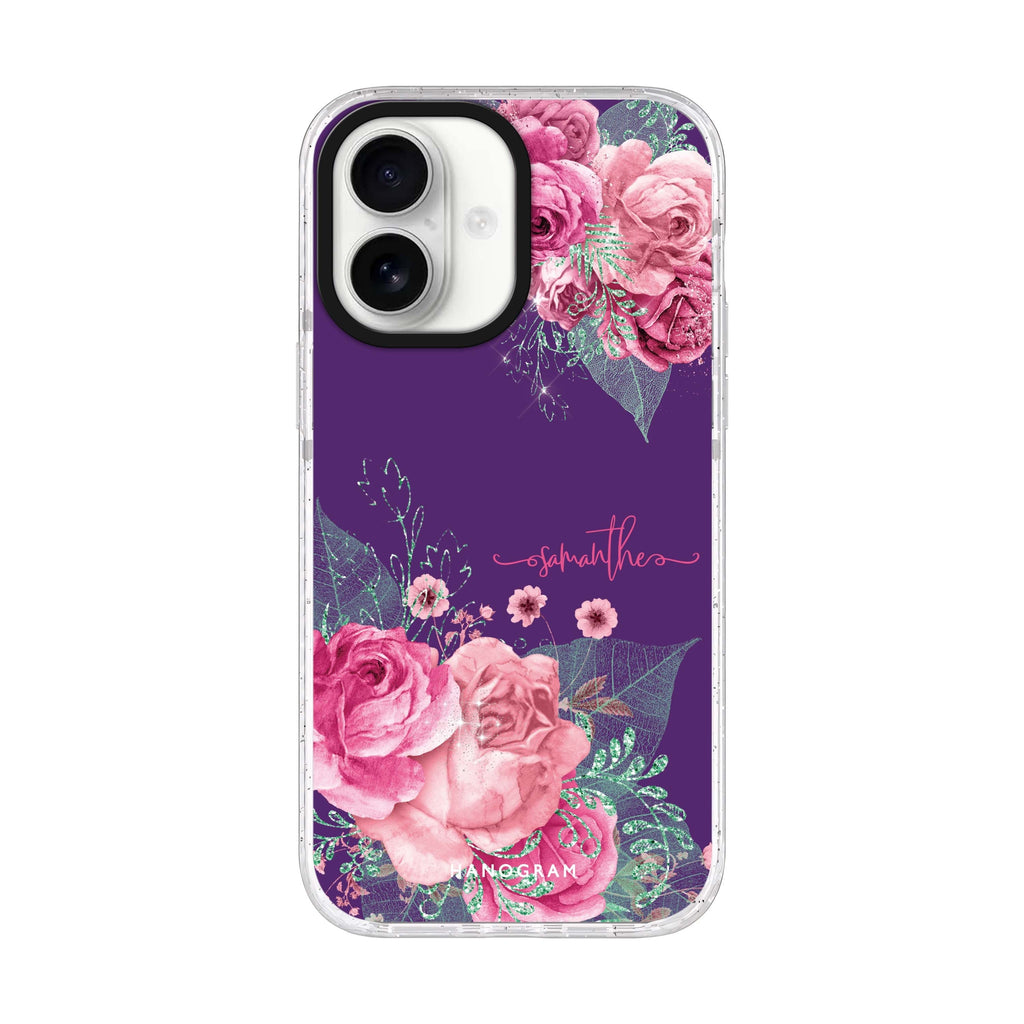 WildRose personalized name iPhone 17 ultra clear MagSafe case, front product view