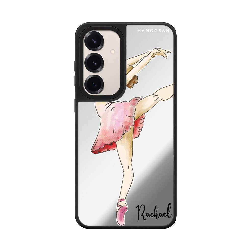 Custom name Ballet Girl Samsung Galaxy mirror case front view