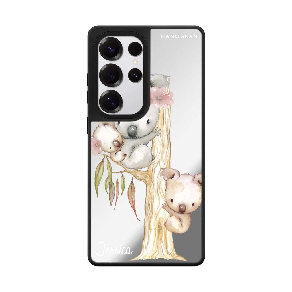 Custom Koala Samsung Galaxy S25 S24 S23 Ultra mirror case, front view