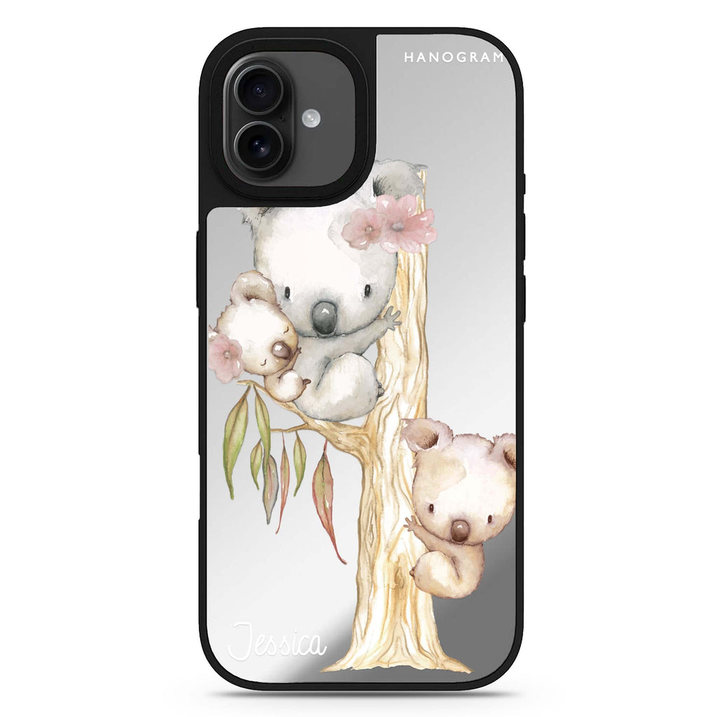 Koala personalized name animal design iPhone 17 mirror case