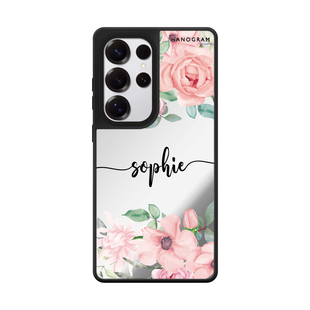 Custom Forever Love Rose Samsung Galaxy S25 S24 S23 Ultra mirror case, front view