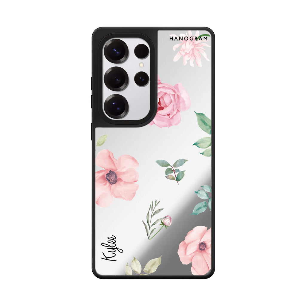 Custom Rose Flower Samsung Galaxy S25 S24 S23 Ultra mirror case, front view
