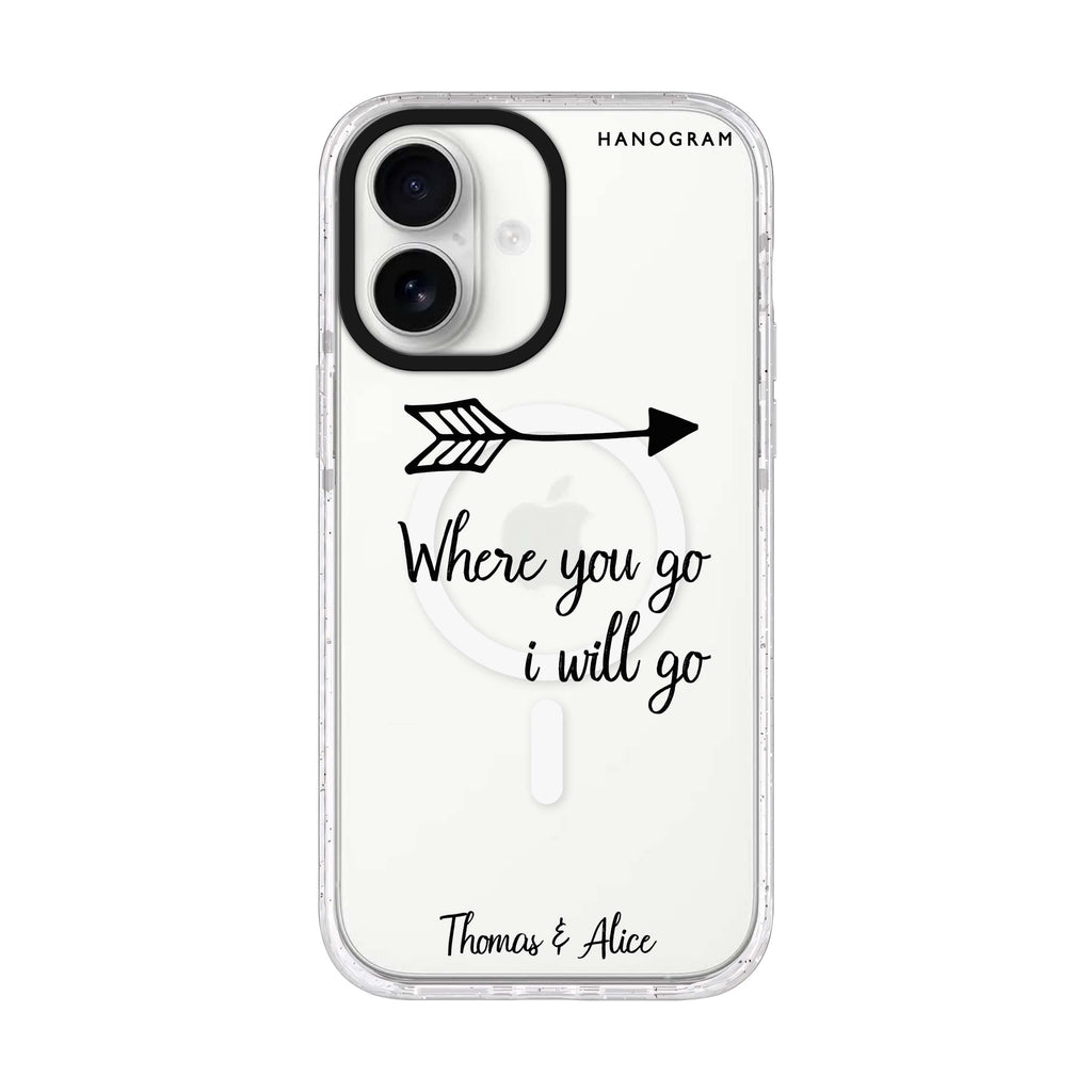 Always be true love with passion I personalized name iPhone 17 ultra clear MagSafe case, front product view
