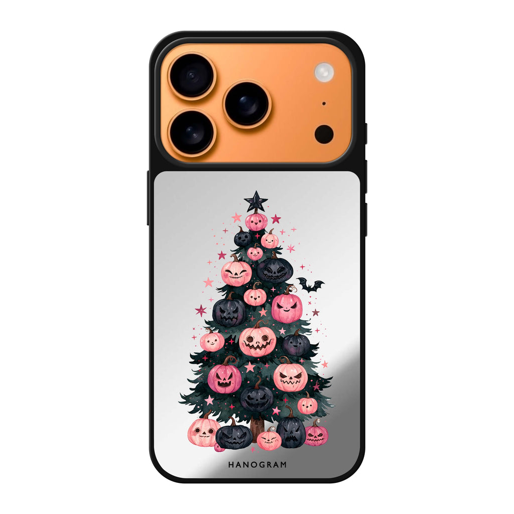 Pink Pumpkin Evergreen iPhone 17 Pro Max Mirror Case - design view 1