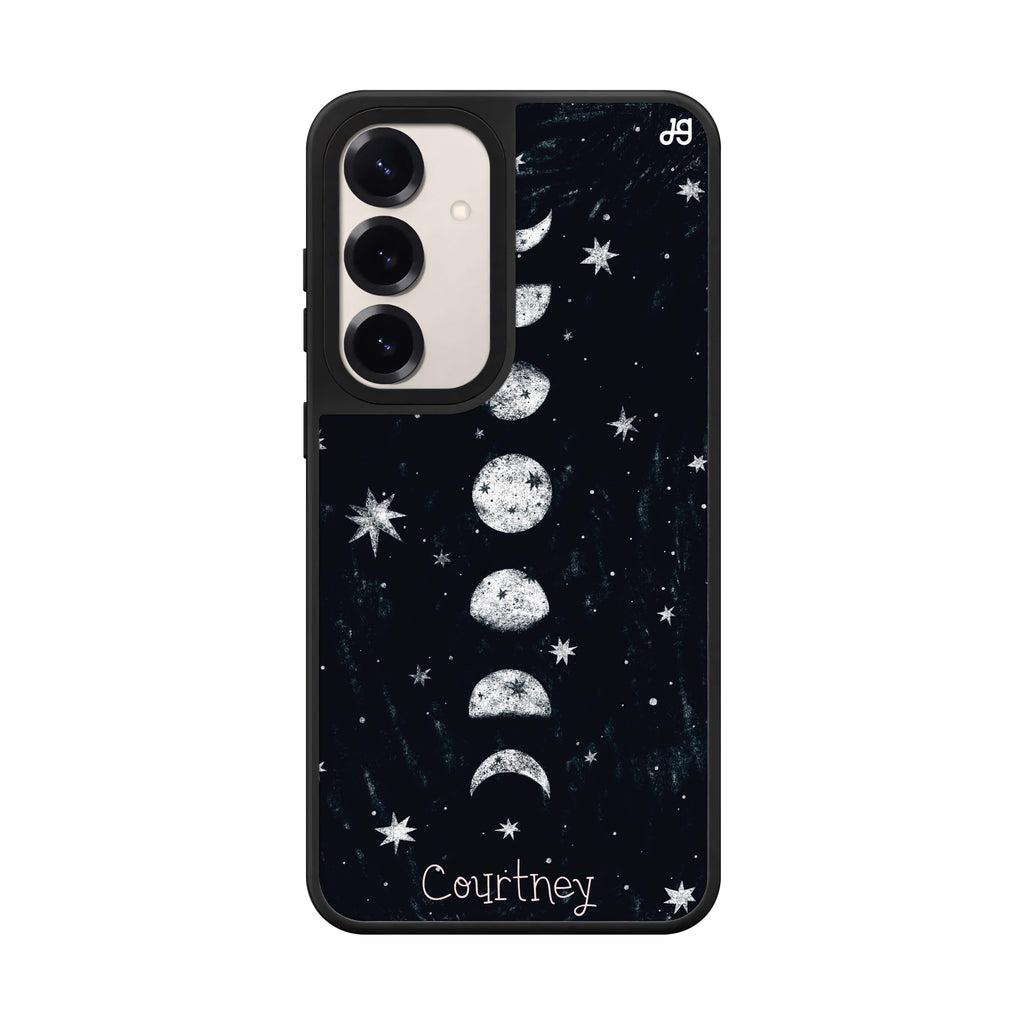 Custom name Phases of the Moon Samsung Galaxy mirror case front view