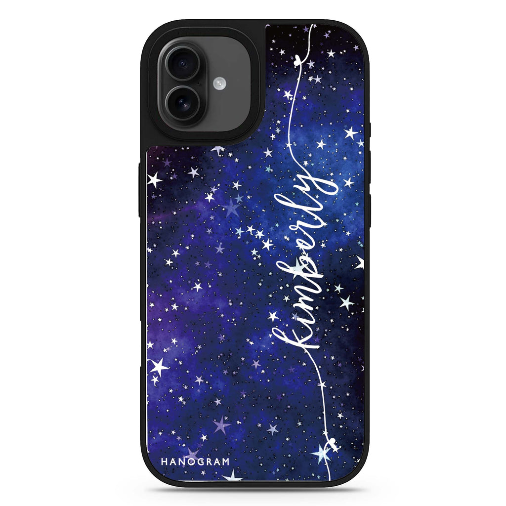 Stardust personalized name iPhone 17 mirror case