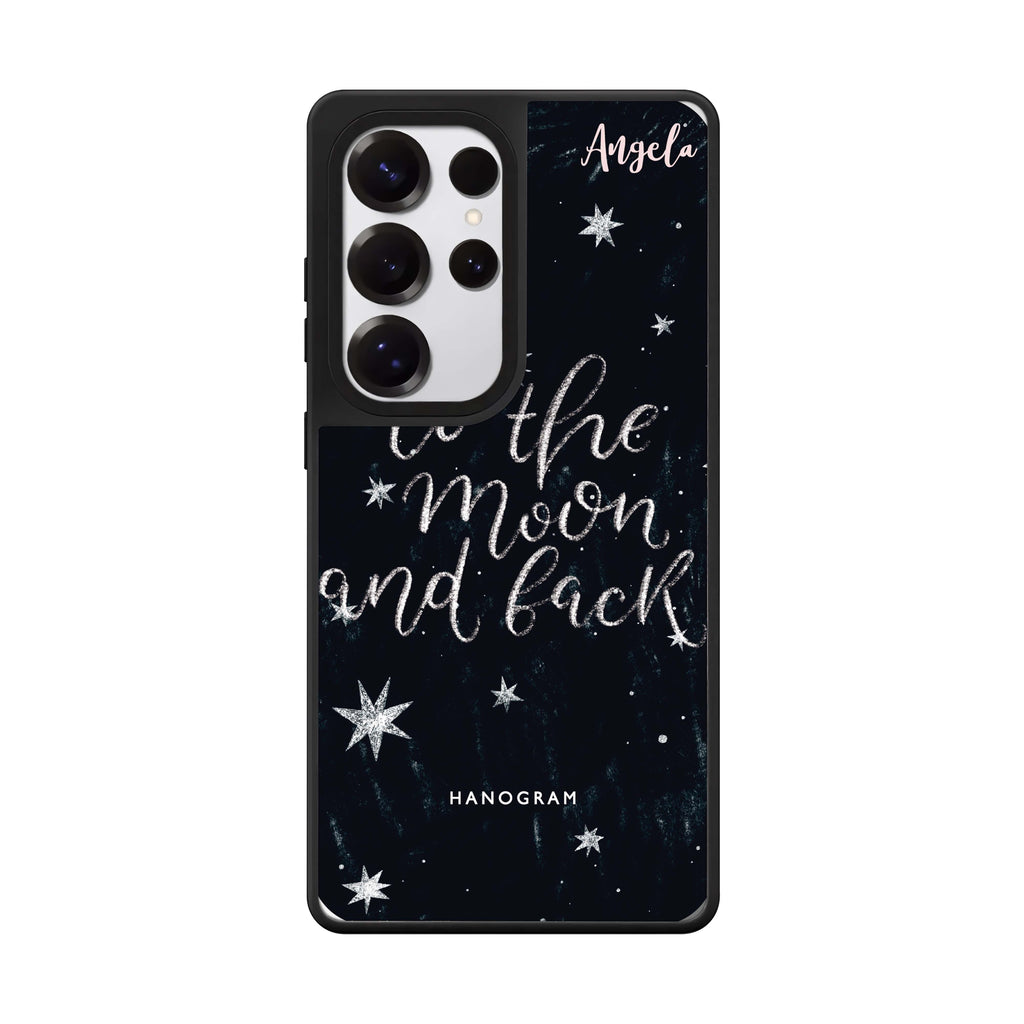 Custom To The Moon And Back Samsung Galaxy S25 S24 S23 Ultra mirror case, front view