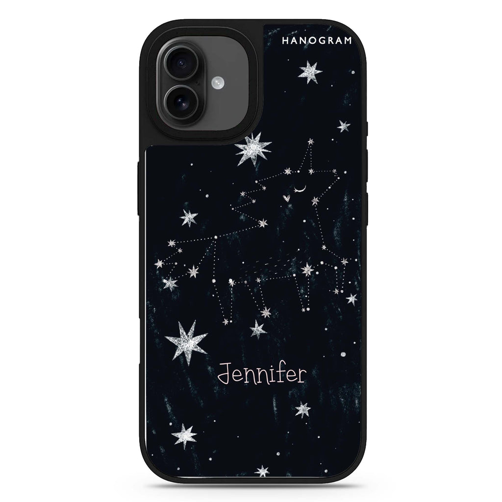 Unicorn Night personalized name iPhone 17 mirror case