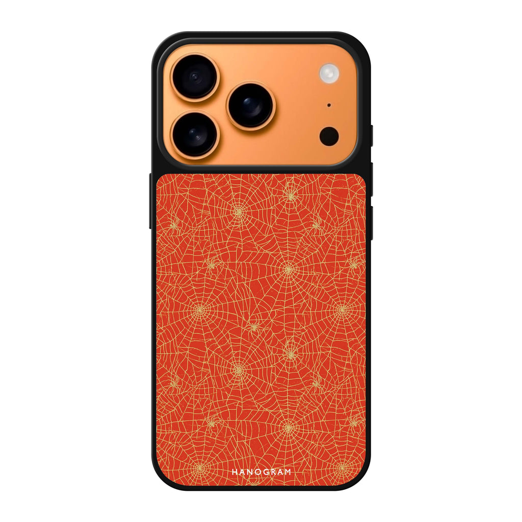 Gilded Spider Silk iPhone 17 Pro Max Mirror Case - design view 1