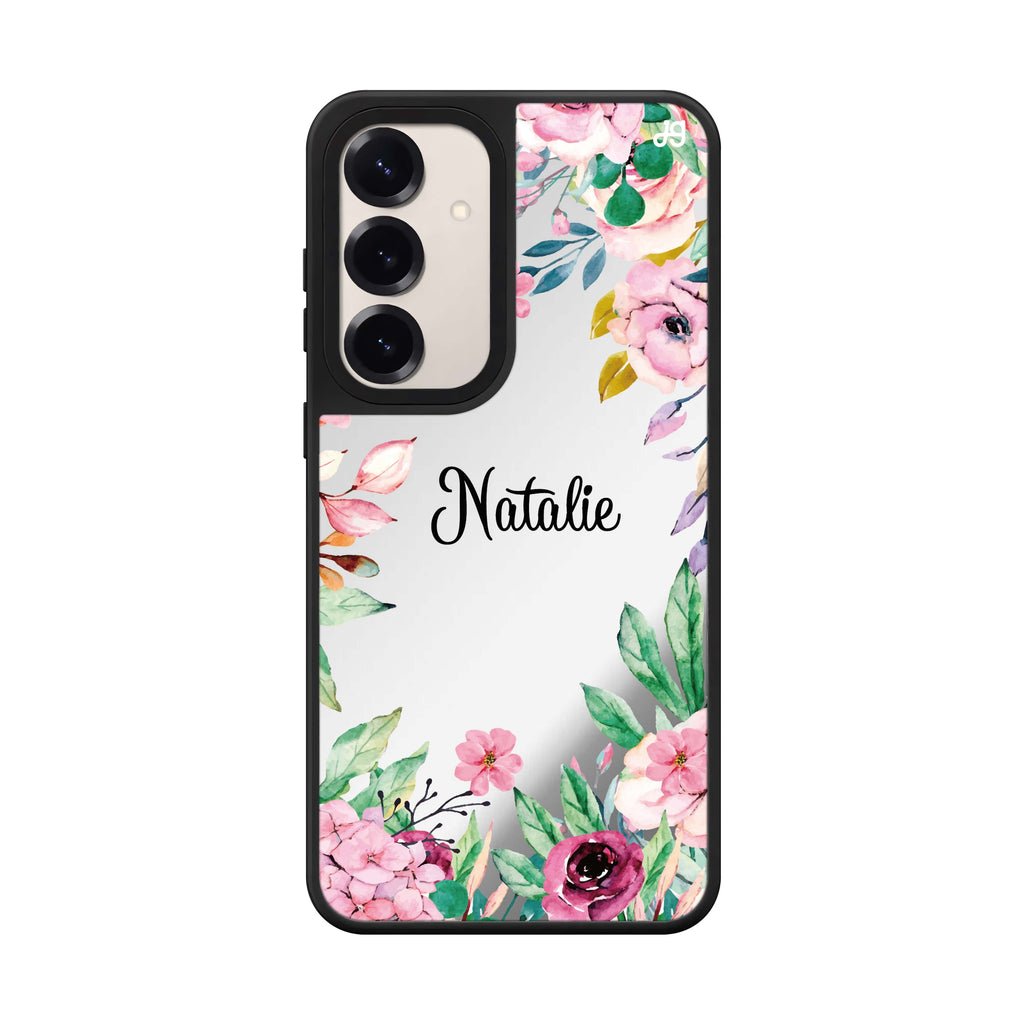 Custom name Floral Dream Ii Samsung Galaxy mirror case front view