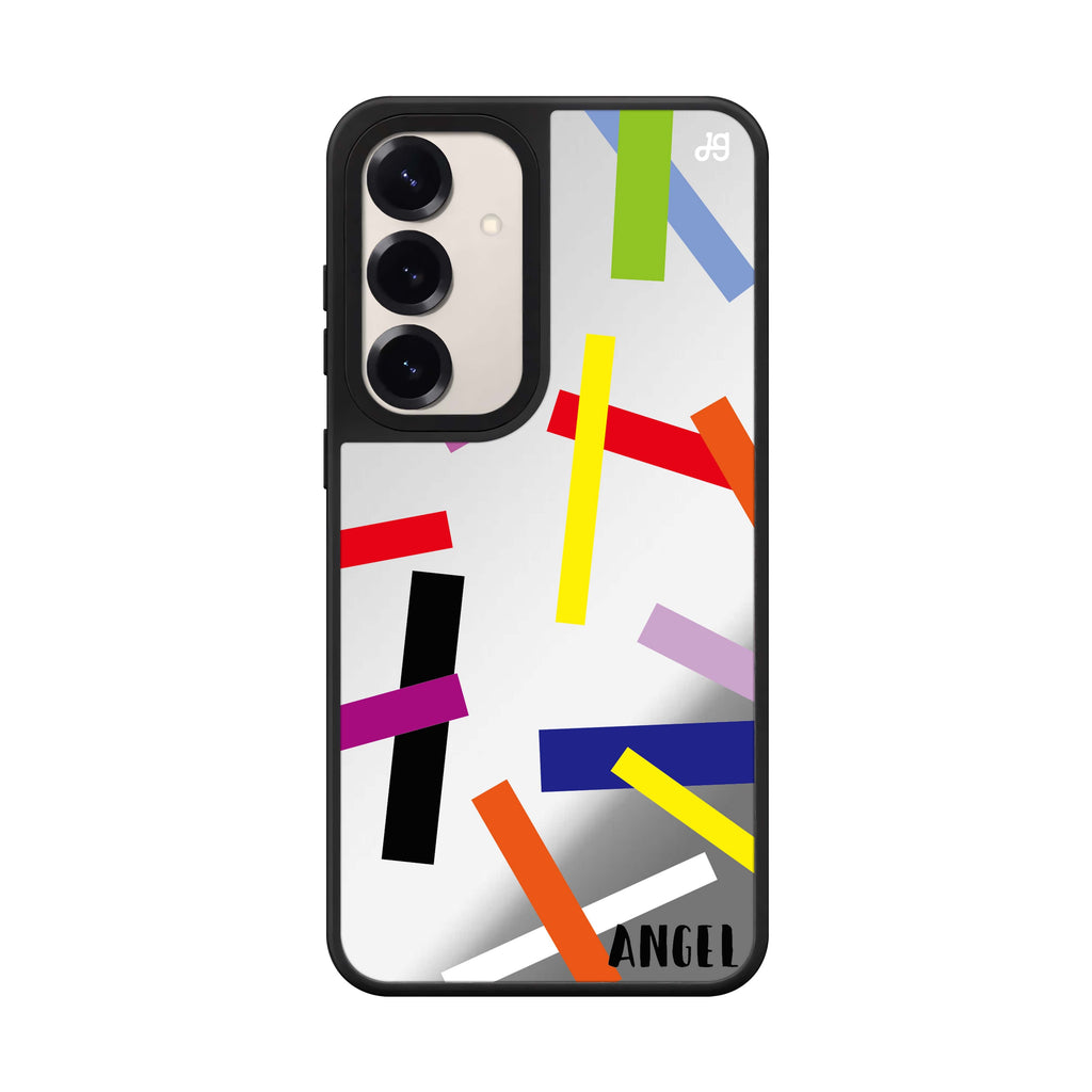 Custom name Abstract Art Samsung Galaxy mirror case front view
