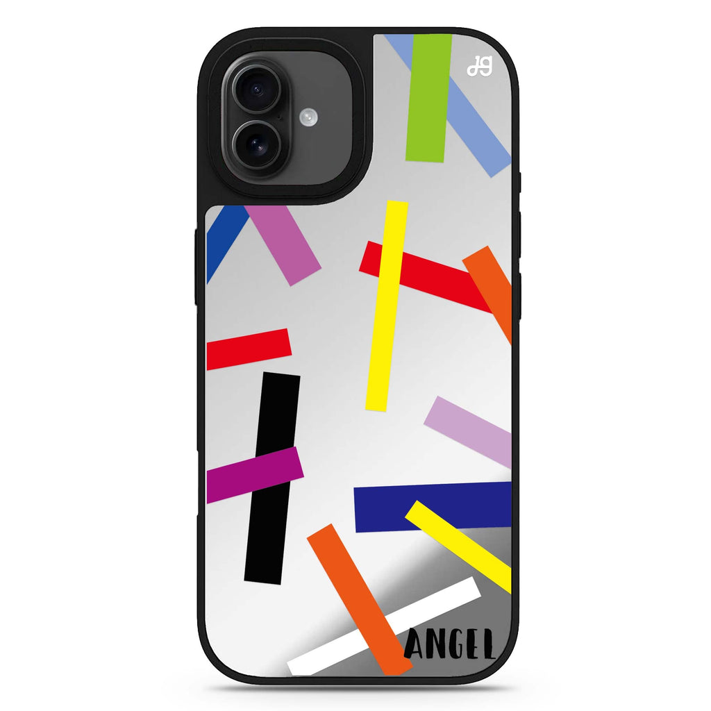 Abstract Art personalized name iPhone 17 mirror case