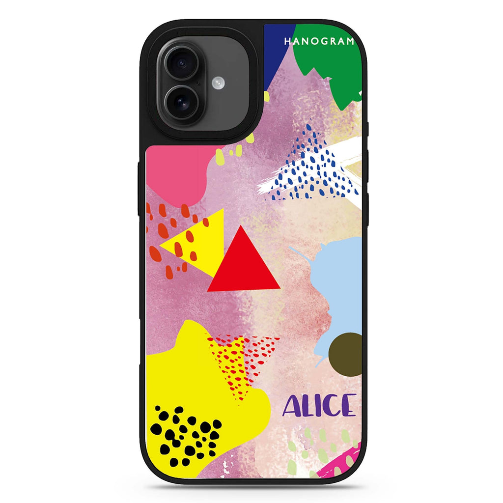 Trendy Abstract III personalized name iPhone 17 mirror case