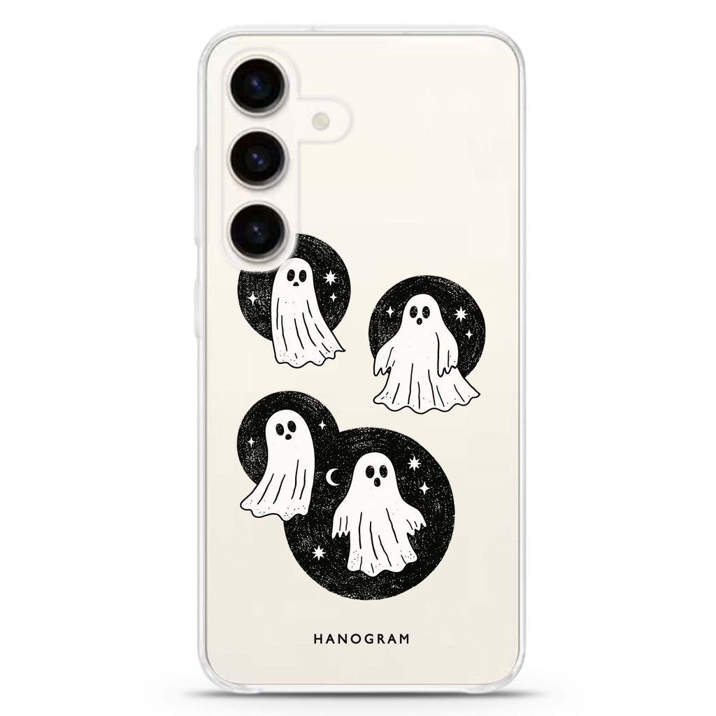 Ghost Moon Quartet Samsung Galaxy Ultra Clear Case — front view